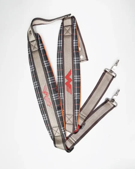 สายสะพายคู่เครื่องพ่นยา-767-ลายสก๊อต-ขอบส้ม-เสริมฟองน้ำหนา-พร้อมตะขอเหล็กและตัวล็อกปรับระดับ