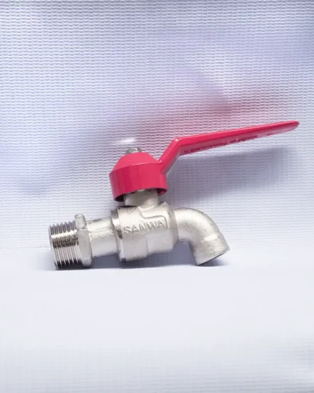 ก๊อกน้ำบอลแฟนซี-ซันวา-ขนาด-1/2-นิ้ว-ด้ามสีชมพู-ทองเหลืองแท้