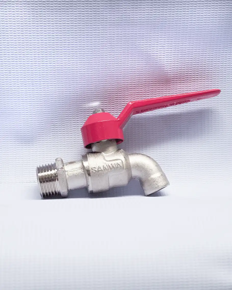 ก๊อกน้ำบอลแฟนซี-ซันวา-ขนาด-1/2-นิ้ว-ด้ามสีชมพู-ทองเหลืองแท้