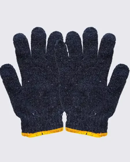 ถุงมือผ้าถัก-สีเทา-ดำ-ขอบเหลือง-หนาพิเศษ-ป้องกันมือ-สำหรับงานเกษตรและงานช่าง