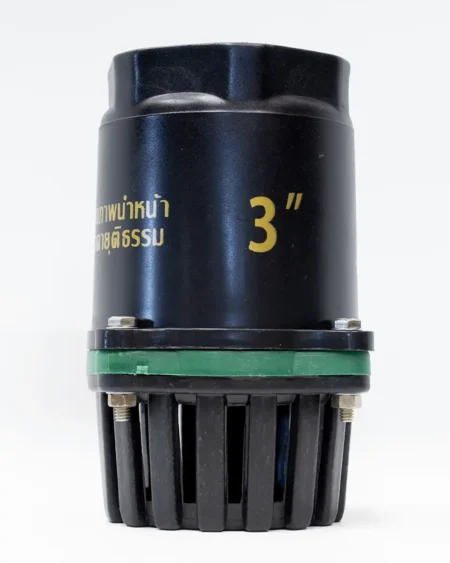 ฟุตวาล์วเกลียวในสีดำ-ตราไชโย-ขนาด-3-นิ้ว-หัวกะโหลก-PVC-คุณภาพสูง