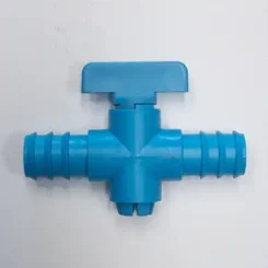 วาล์วหรี่สวมพีอี 2 ข้าง สีฟ้า