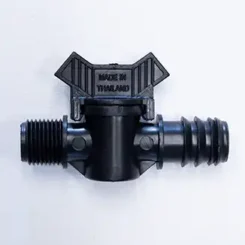 วาล์วหรี่ท่อพีอีเกลียวนอก-สีดำ-ผลิตในไทย-Made-in-Thailand