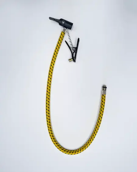 อะไหล่เฉพาะสายสูบลมจักรยาน-All-ways-No.707-สีเหลืองลายดำ-พร้อมหัวสูบและกิ๊บล็อก-หนาพิเศษทนแรงดัน