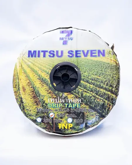 เทปน้ำหยดแบบกิ๊บ-ตรามิสซู7-ขนาด-0.16มม-ยาว-1000เมตร-ระยะ-10ซม-1รู